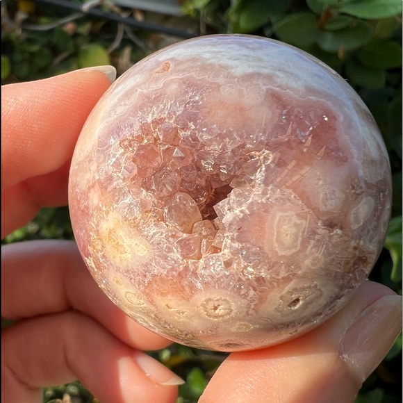 Amethyst Flower Agate Sphere - Small - Picture 3 of 7